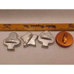 Set of 4 Vintage Cookie Cutters Spade Clubs Star Circle